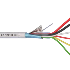 Kabel 2x0,5+4x0,22T 4x0,22mm+2x0,5mm2 ,med, tienenie. AL fóliou