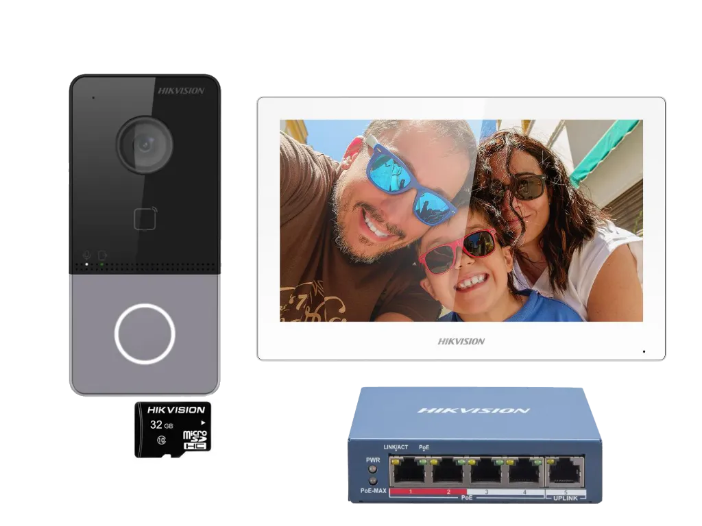 DS-KIS607-S IP kit DS-KV6113-PE1(C), DS-KH6350-WTE1, switch, SD