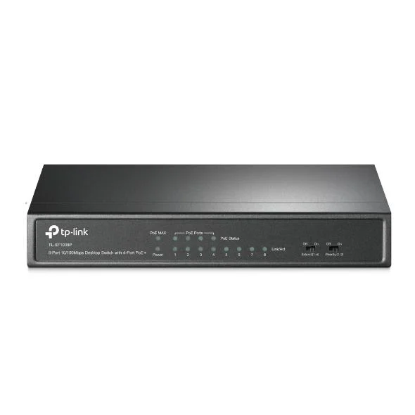 TL-SF1008P 4×10/100 Mbps PoE+, 4×10/100 Mbps Non-PoE