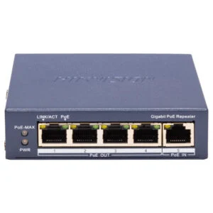 DS-3E0505P-E/R PoE repeater, 1Gbps PoE in/out 1/4