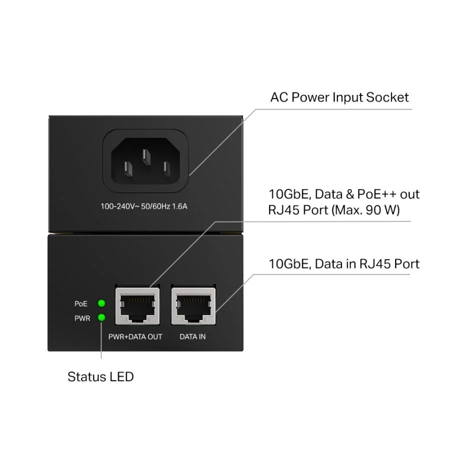 TL-POE380S Omada SDN 10G PoE++ injektor - Image 2