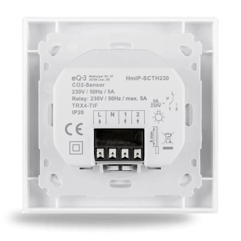 HmIP-SCTH230 Kombinovaný senzor CO2, teplota, vlhkosť - 230V, zápustná montáž - Image 4