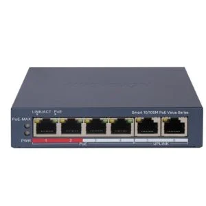 DS-3E1106P-EI/M 4x100Mb PoE+2x100Mb RJ45, smart switch, 45W