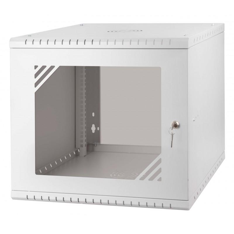 19Rack9U600 násten.rack 19" 9U 520x600, sklo, demont, šedý