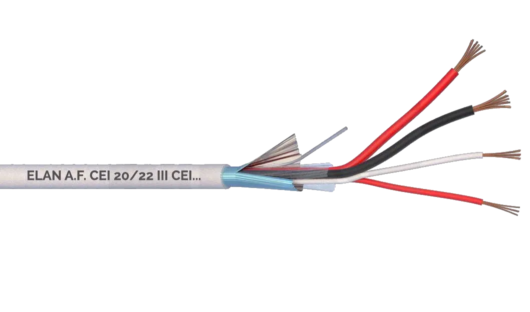 Kabel 2x0,5+2x0,22T 2x0,22mm+2x0,5mm2 ,med, tienenie. AL fóliou