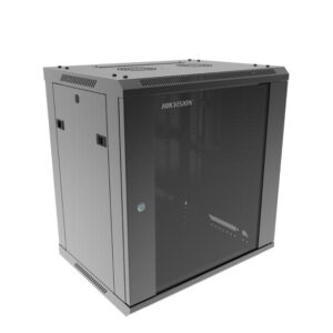 DS-XS6412-S/B rack 19" 12U 600x450x635, sklo, čierny, poskladaný