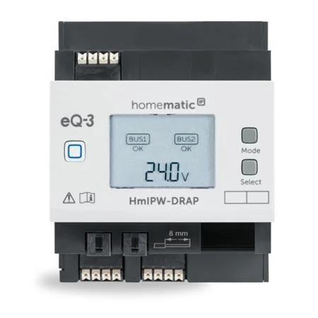 HmIPW-DRAP Drôtová centrálna jednotka s LCD - na DIN lištu