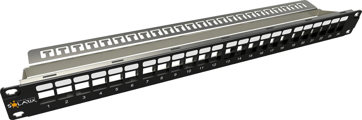 SOLARIX Patchpanel SX24M-0-STP-BK-UNI-N, čierny 1U
